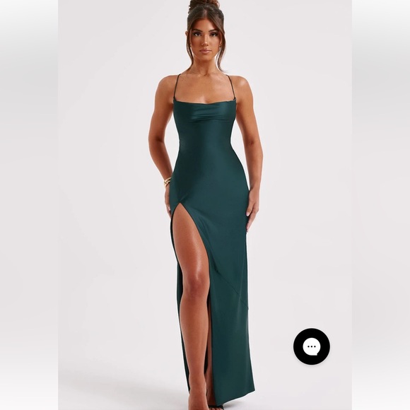 NWT BABYBOO MISHA MAXI DRESS - EMERALD Sz: M - Picture 3 of 15